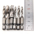 Set mit 6 Titan-Stahlbohrern 2 in 1 - Bohren und Gewindeschneiden