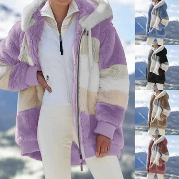 Damen Fellmantel-Jacke
