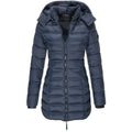 Lange Damen-Steppjacke mit Kapuze - WinterGlam