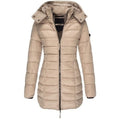 Lange Damen-Steppjacke mit Kapuze - WinterGlam