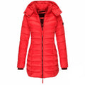Lange Damen-Steppjacke mit Kapuze - WinterGlam