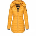 Lange Damen-Steppjacke mit Kapuze - WinterGlam