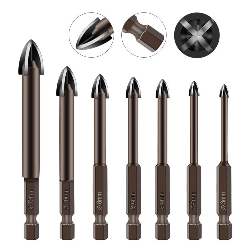 Set mit 7 unzerstörbaren Universalbohrern Max Drill