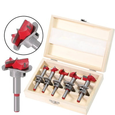 Set mit 5 Stahl-Holzbohrern