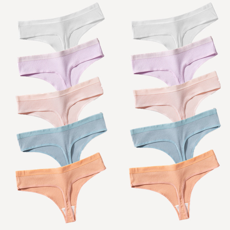 Set aus 10 sinnlichen und komfortablen Baumwollslips - SoftComfort