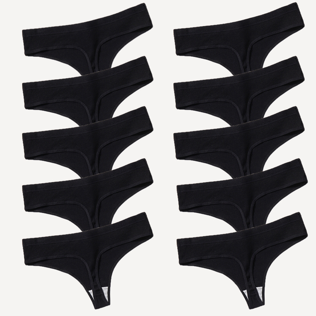 Set aus 10 sinnlichen und komfortablen Baumwollslips - SoftComfort