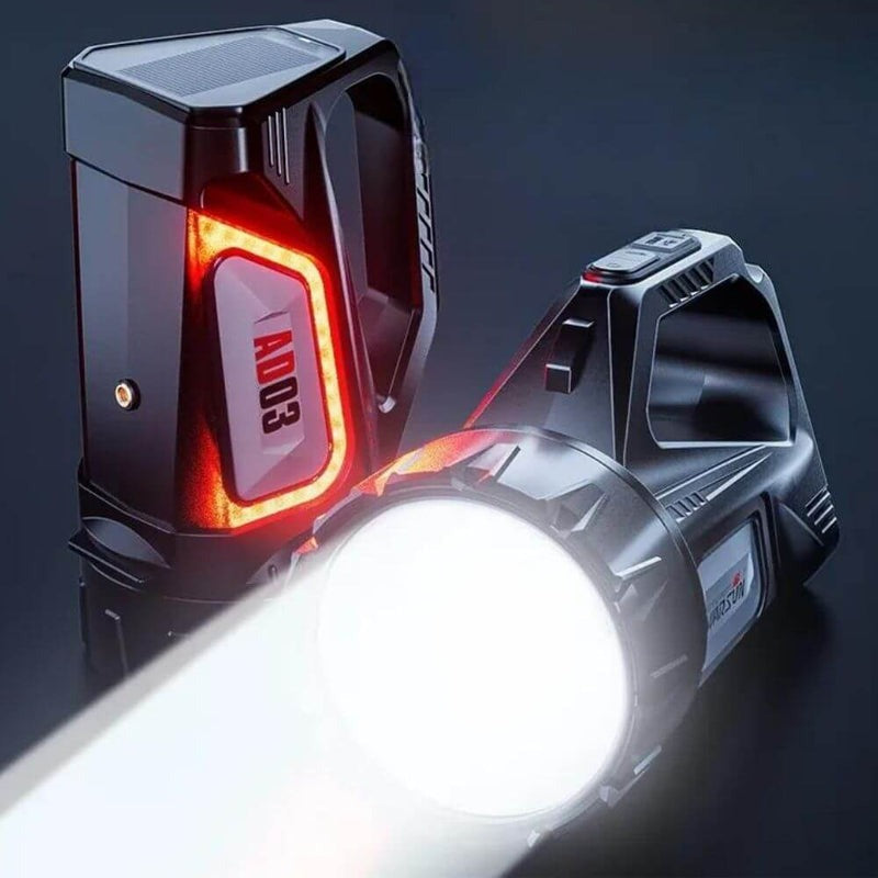 Wiederaufladbare Solar-Taschenlampe mit Integrierter Powerbank