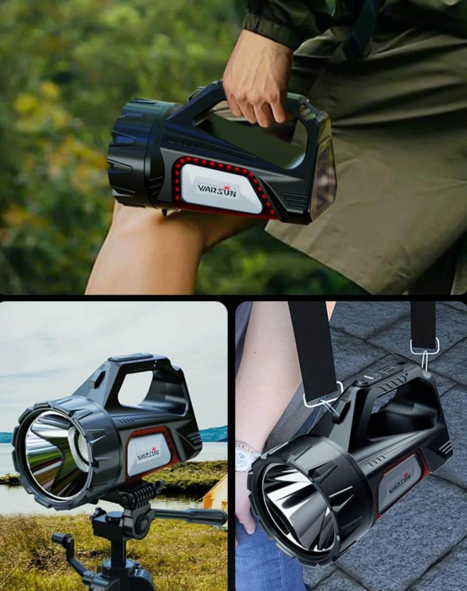 Wiederaufladbare Solar-Taschenlampe mit Integrierter Powerbank