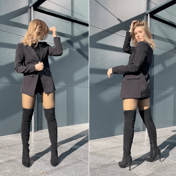 Damen-Strumpfhose aus samtiger Wolle Super Diva