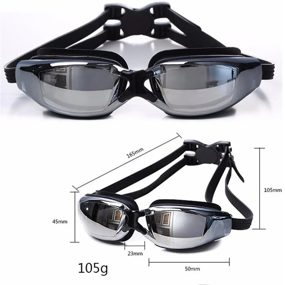 Professionelle Anti-Beschlag-Schwimmbrille mit Sehstärke bei Kurzsichtigkeit