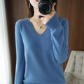 Basic-Winterpullover für Damen mit V-Ausschnitt
