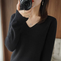 Basic-Winterpullover für Damen mit V-Ausschnitt
