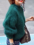 Plüschgefütterter Rollkragenpullover für Damen