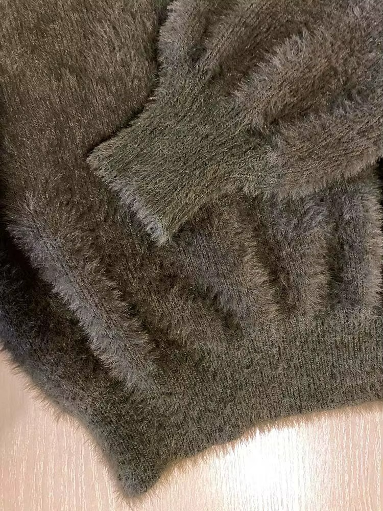Plüschgefütterter Rollkragenpullover für Damen