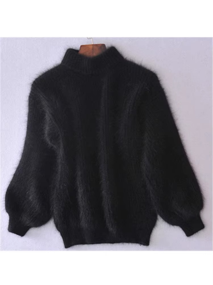 Plüschgefütterter Rollkragenpullover für Damen