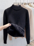 Plüschgefütterter Damenpullover für den Winter