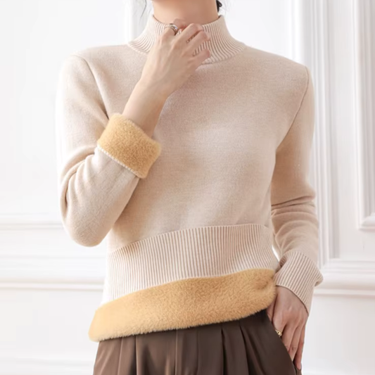 Plüschgefütterter Damenpullover für den Winter