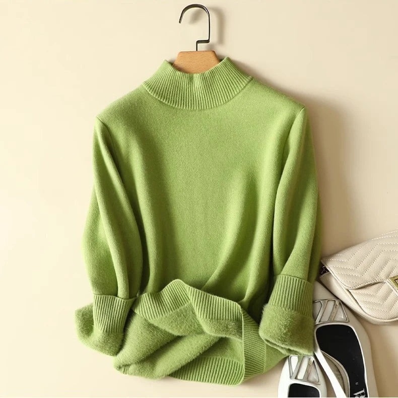Plüschgefütterter Damenpullover für den Winter