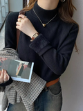 Rollkragenpullover für Damen im Winter mit Samtfutter