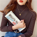 Rollkragenpullover für Damen im Winter mit Samtfutter
