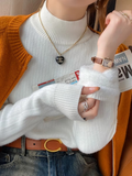 Rollkragenpullover für Damen im Winter mit Samtfutter