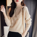 Damen-Basic-Pullover aus bedrucktem Kaschmir
