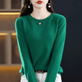 Klassischer Damen-Wollpullover mit Rundhalsausschnitt