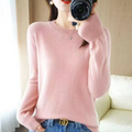 Klassischer Damen-Wollpullover mit Rundhalsausschnitt