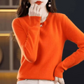 Klassischer Damen-Wollpullover mit Rundhalsausschnitt