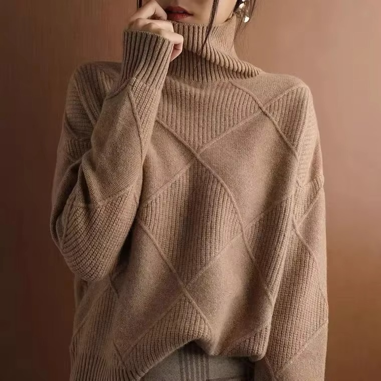 Rollkragenpullover aus Wolle für Damen