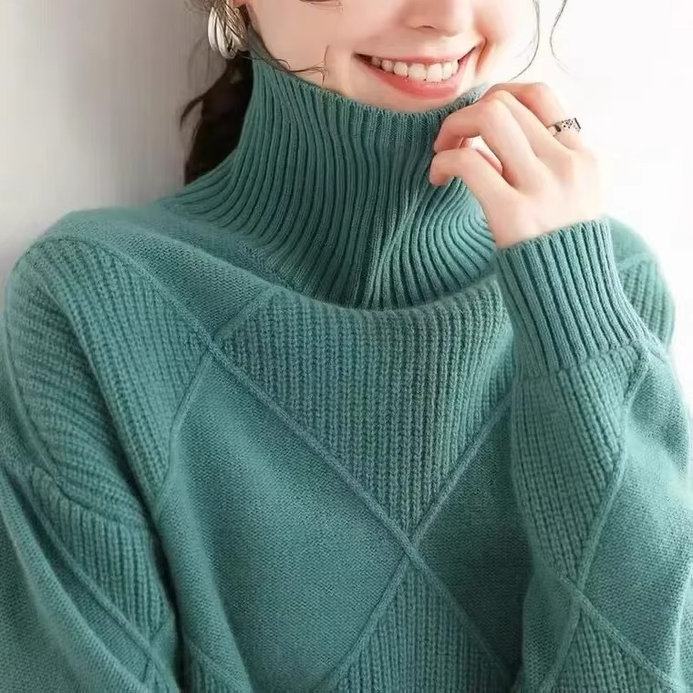 Rollkragenpullover aus Wolle für Damen