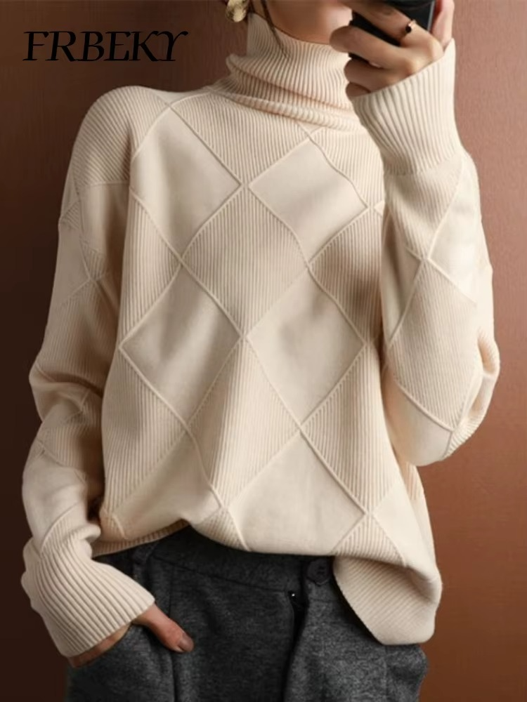 Rollkragenpullover aus Wolle für Damen