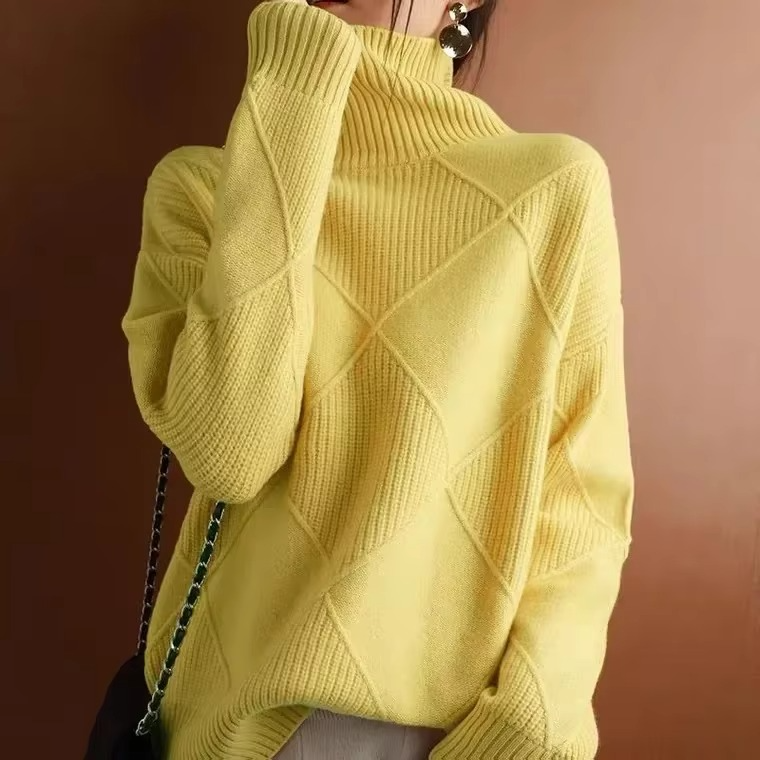 Rollkragenpullover aus Wolle für Damen