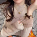 Damen-Strickpullover mit Rollkragen und Futter für den Winter