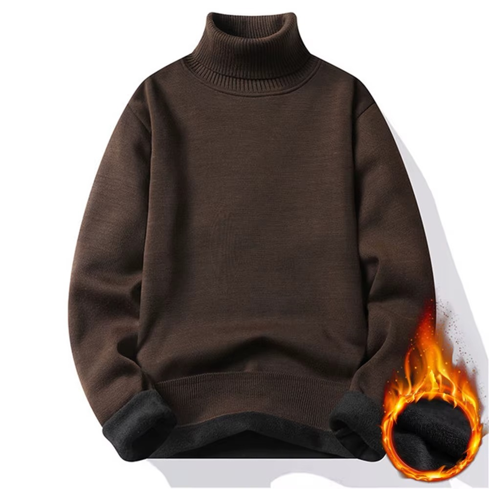 Rollkragenpullover mit Fleece-Futter für den Winter für Herren