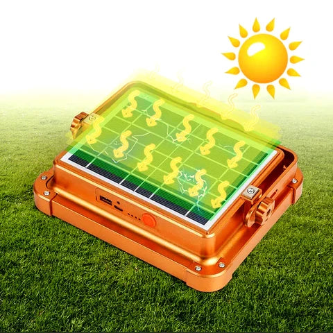Wasserdichter Solar-LED-Strahler mit integrierter Powerbank