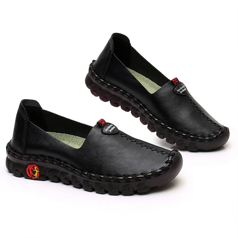Orthopädischer Leder-Slipper mit rutschfester Sohle