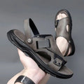 Herren Ergonomische Ledersandale Plateau - ComfortFlex