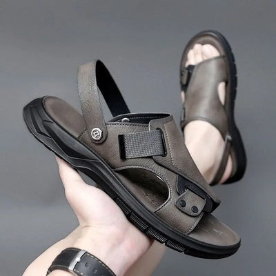 Herren Ergonomische Ledersandale Plateau - ComfortFlex