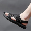 Herren Ergonomische Ledersandale Plateau - ComfortFlex