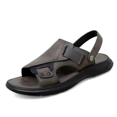 Herren Ergonomische Ledersandale Plateau - ComfortFlex