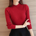 Schmaler Damen-Rippstrickpullover mit Rollkragen - CozyElegance