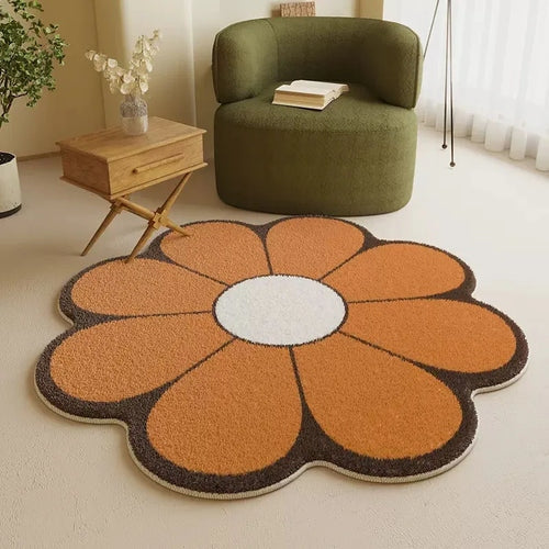 Dekorativer Teppich in Blumenform