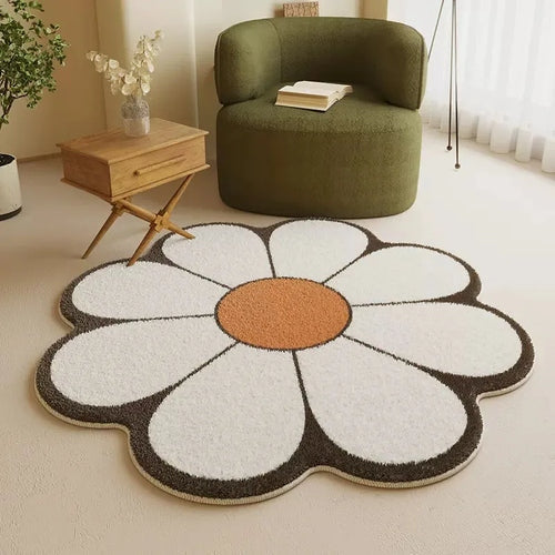 Dekorativer Teppich in Blumenform