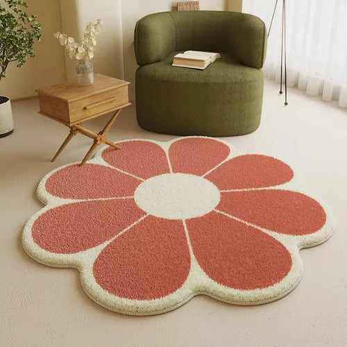Dekorativer Teppich in Blumenform