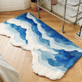 Dekorativer rutschfester marineblauer Wellenteppich