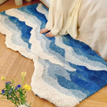 Dekorativer rutschfester marineblauer Wellenteppich