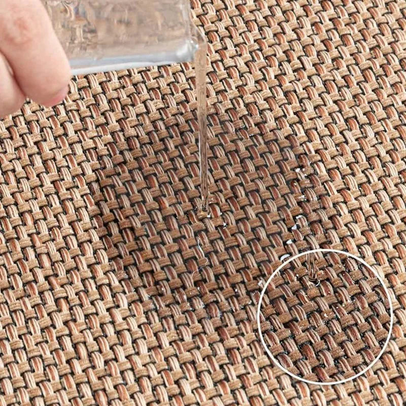 Lange rutschfeste Küchenmatte aus Naturleinen