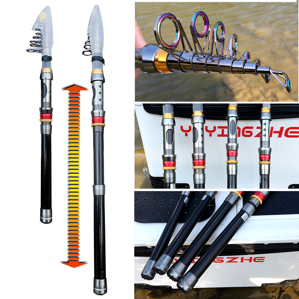 Teleskop-Angelrute aus Carbonfaser mit Rolle Drag 10kg