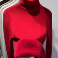 Samtgefütterter Winterpullover für Damen